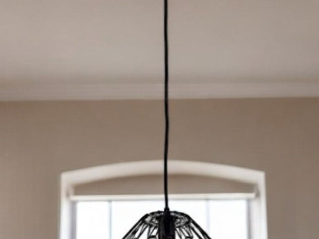 Black Metal Cage Modern Industrial Single Bulb Hanging Pendent Light