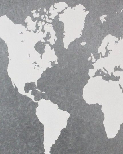 25" X 34" Brown and Gray Wood and Metal World Map Hanging Dimensional Sculpture