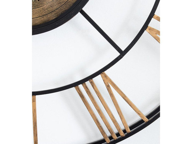 56" Circle Copper Metal and Glass Analog Exposed Gear Wall Clock