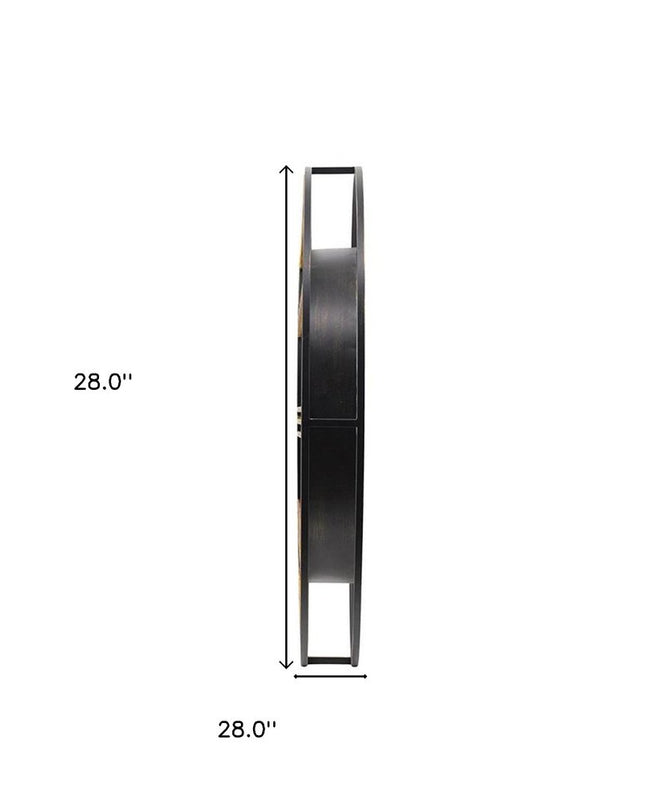 28" Circle Copper Metal and Glass Analog Exposed Gear Wall Clock