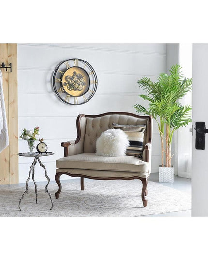 28" Circle Copper Metal and Glass Analog Exposed Gear Wall Clock