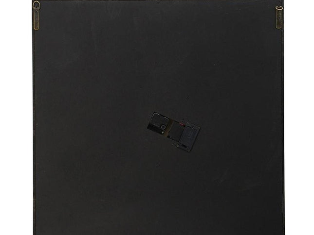 32" Square Gold and Silver Wood and Mirror Analog Exposed Gear Wall Clock