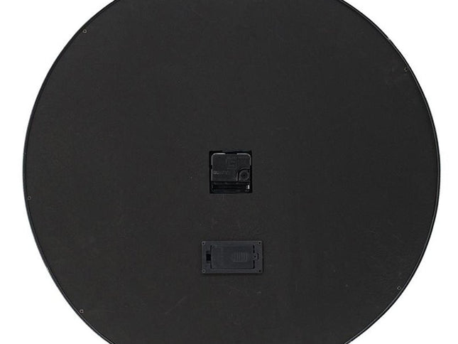 23" Circle Black and Silver Wood and Glass Analog Wall Clock