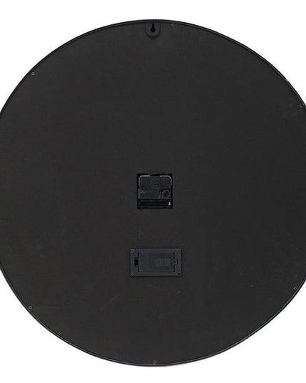 23" Circle Black and Silver Wood and Glass Analog Wall Clock