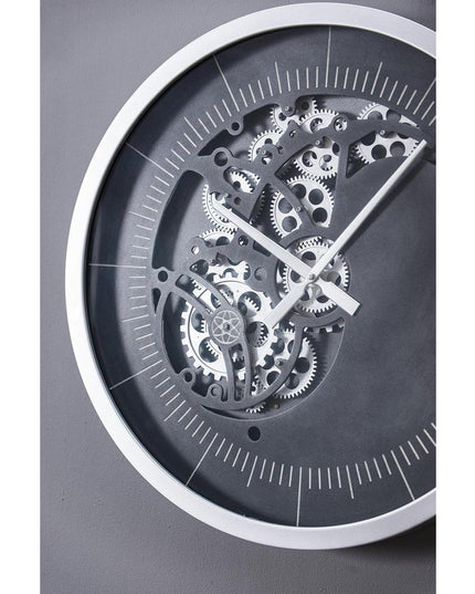 23" Circle Black and Silver Wood and Glass Analog Wall Clock