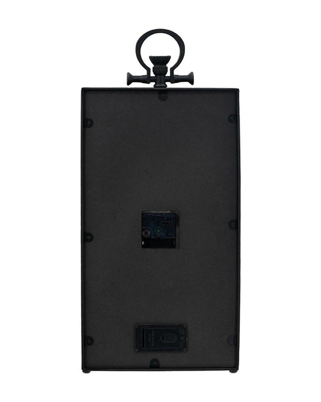 10" Black and Gold Metal and Glass Analog Vintage Style Crackle Wall Clock