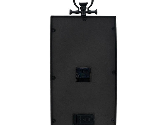 10" Black and Gold Metal and Glass Analog Vintage Style Crackle Wall Clock