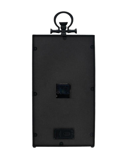 10" Black and Gold Metal and Glass Analog Vintage Style Crackle Wall Clock