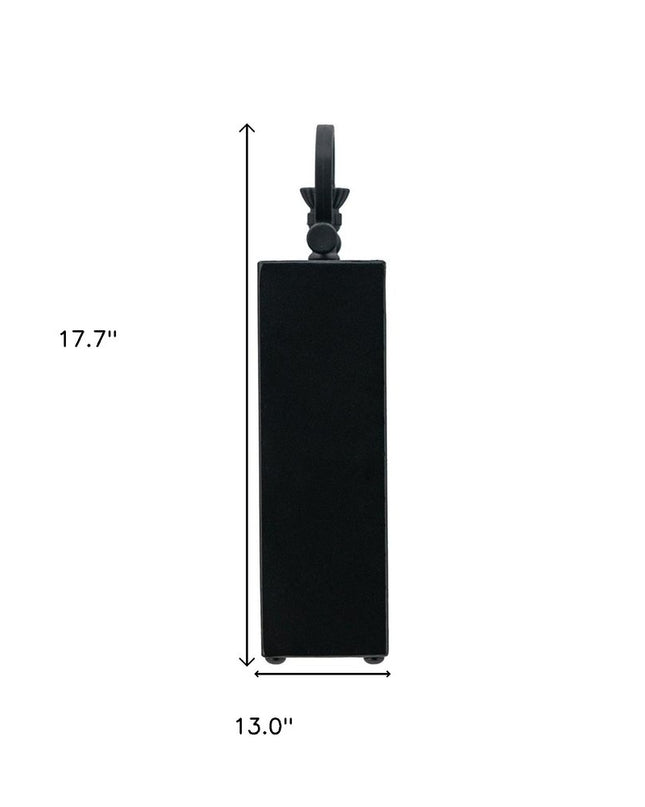 13" Black and Gold Metal and Glass Analog Vintage Style Crackle Wall Clock