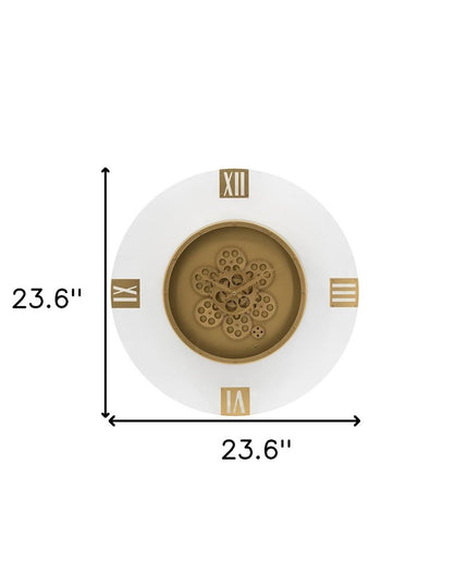 24" Circle Gold Acrylic Analog Wall Clock