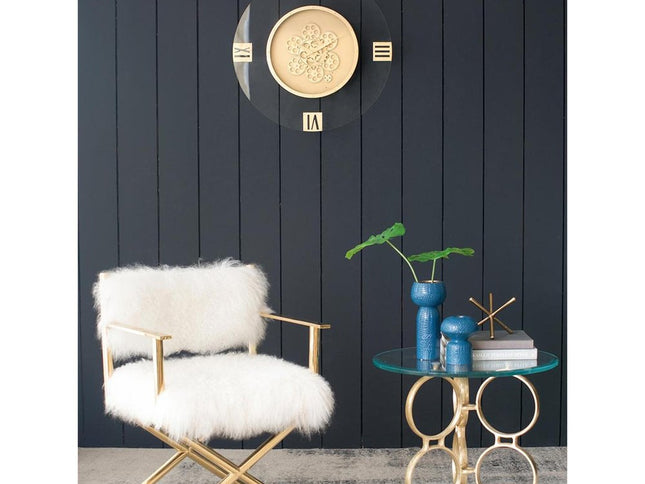 24" Circle Gold Acrylic Analog Wall Clock