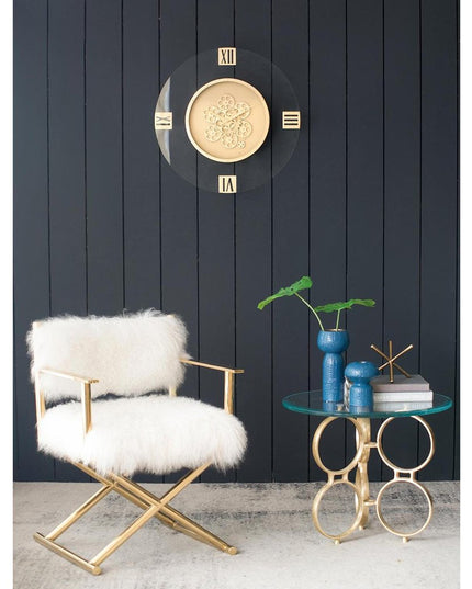 24" Circle Gold Acrylic Analog Wall Clock