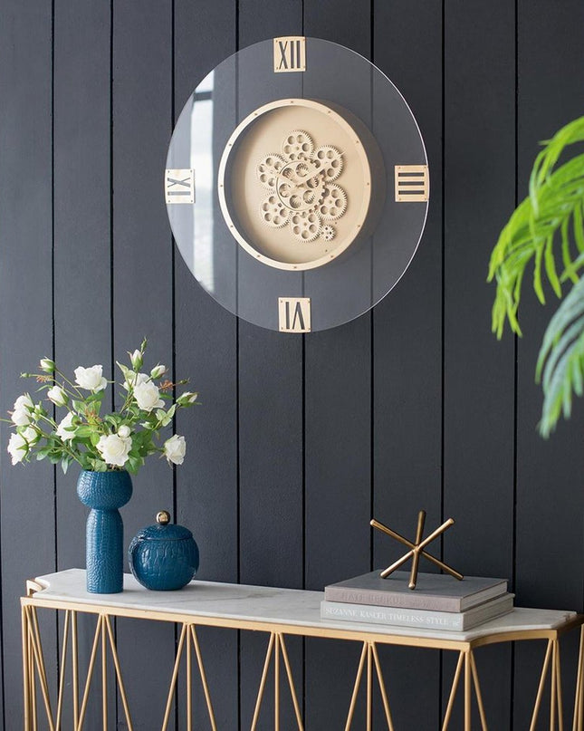 24" Circle Gold Acrylic Analog Wall Clock