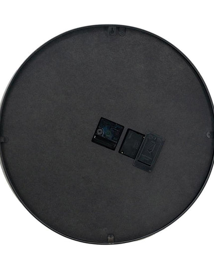 20" Circle Black and Gold Metal and Glass Analog Wall Clock