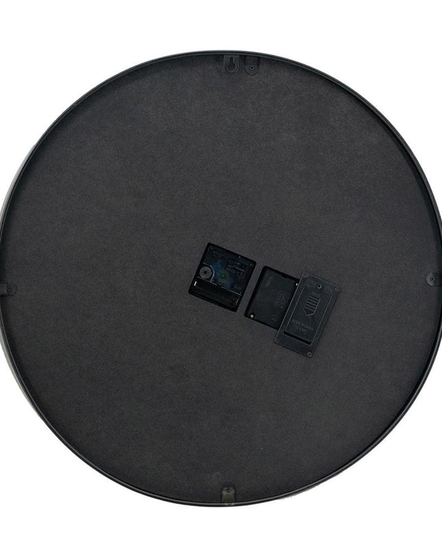 20" Circle Black and Gold Metal and Glass Analog Wall Clock