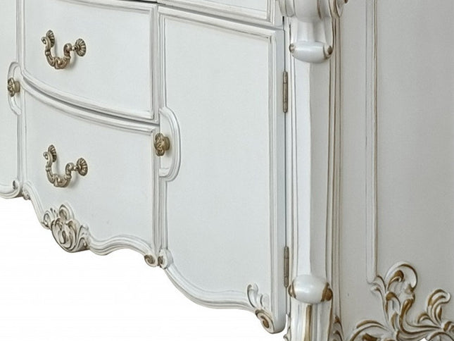 71" Pearl Solid and Manufactured Wood Five Drawer Triple Dresser