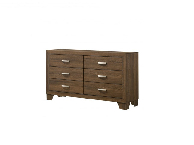 63" White Solid and Manufactured Wood Six Drawer Double Dresser