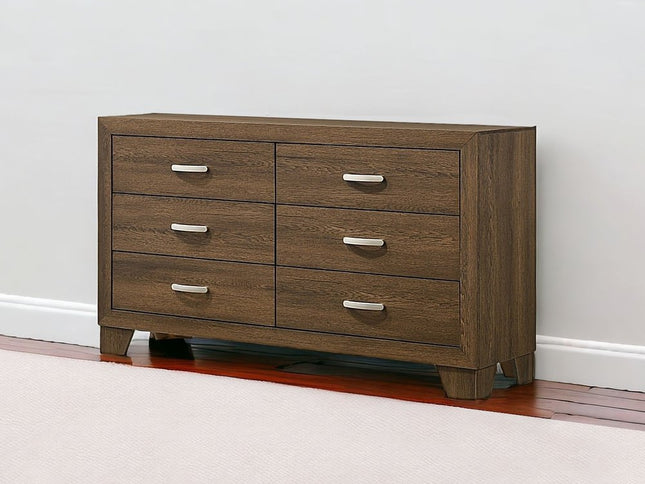 63" White Solid and Manufactured Wood Six Drawer Double Dresser