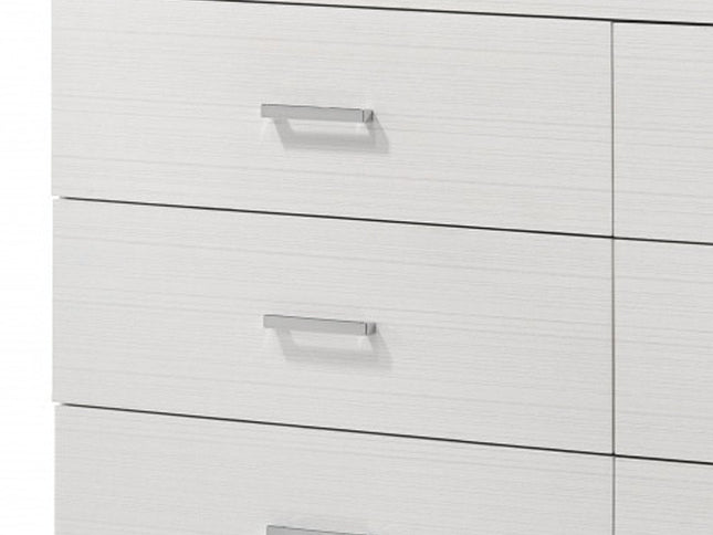 58" White Solid and Manufactured Wood Six Drawer Double Dresser