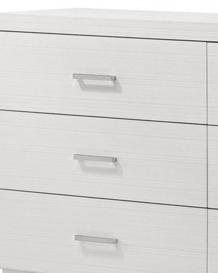 58" White Solid and Manufactured Wood Six Drawer Double Dresser