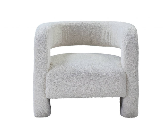 32" White Sherpa Barrel Chair