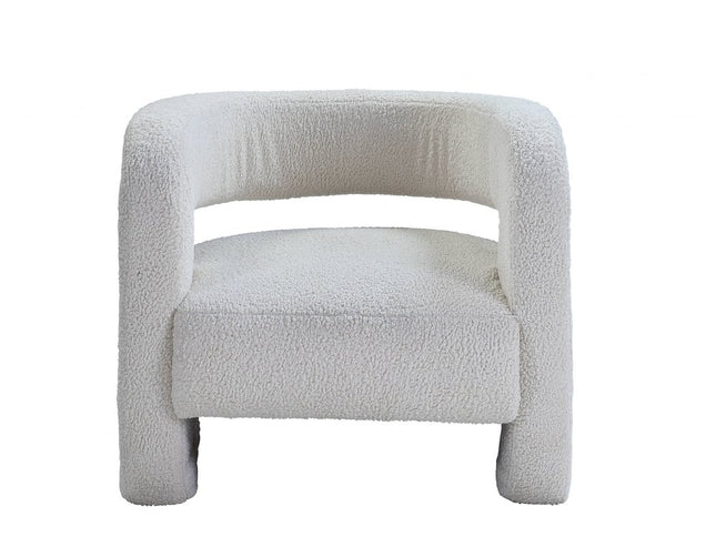 32" White Sherpa Barrel Chair