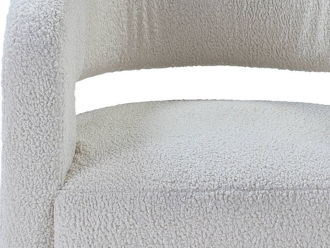 32" White Sherpa Barrel Chair