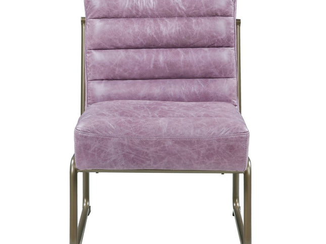 22" Wisteria and Steel Blue Top Grain Leather Ikat Side Chair