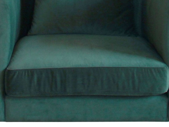 32" Green And Black Velvet Arm Chair