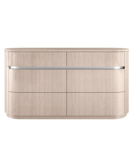 64" Beige Six Drawer Double Dresser