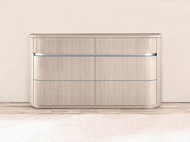 64" Beige Six Drawer Double Dresser