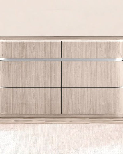 64" Beige Six Drawer Double Dresser