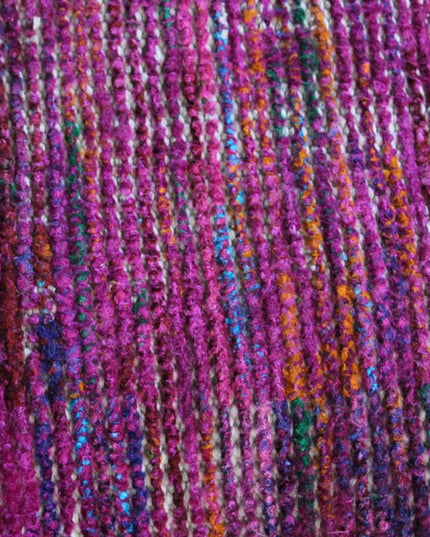 18" Pink Wool Cube Pouf Ottoman