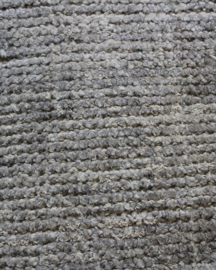 18" Gray Wool Cube Pouf Ottoman