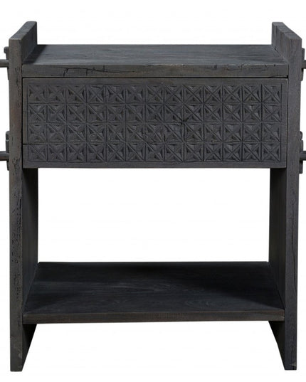 26" Dark Gray One Drawer Nightstand