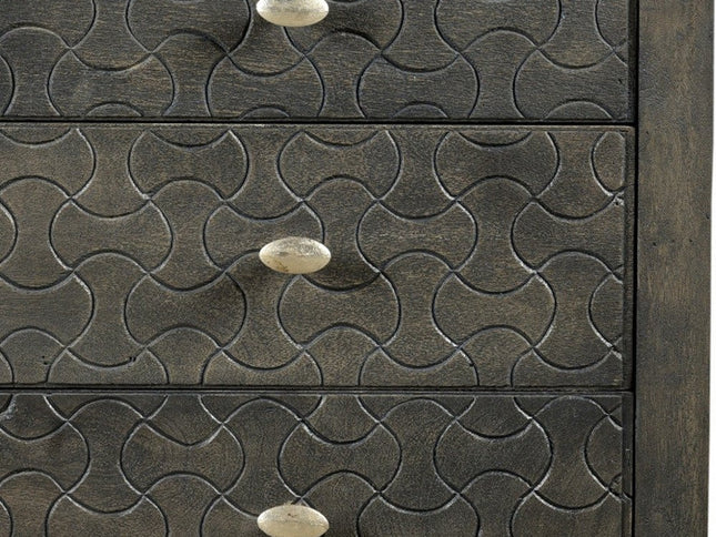 30" Gray Three Drawer Nightstand