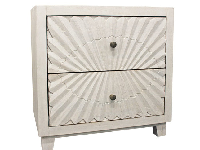 30" Ivory Two Drawer Nightstand