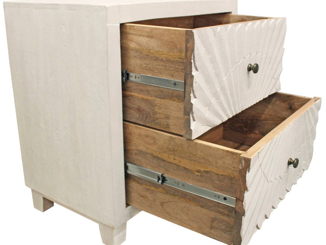 30" Ivory Two Drawer Nightstand