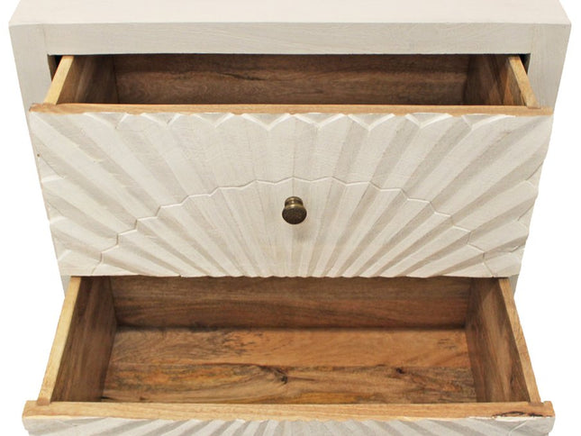 30" Ivory Two Drawer Nightstand