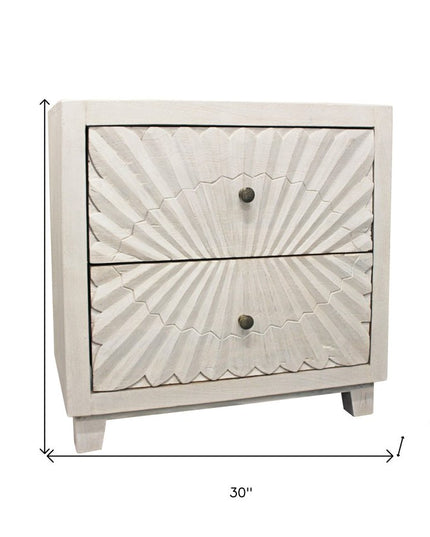 30" Ivory Two Drawer Nightstand
