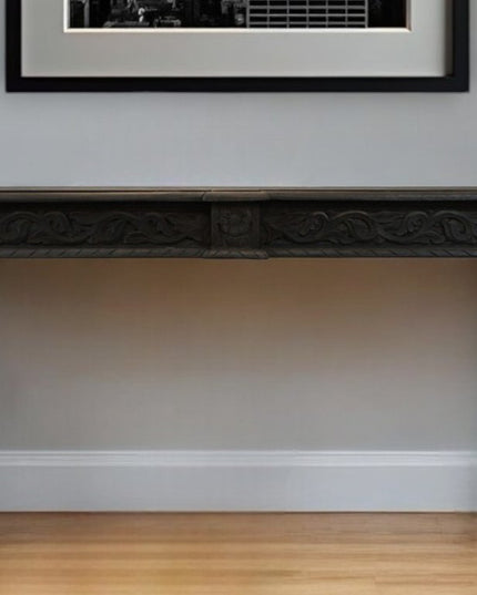 54" Gray Solid Wood Distressed Console Table