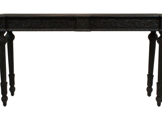 54" Gray Solid Wood Distressed Console Table