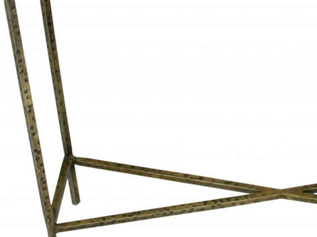 32" Black and Gold Stone Frame Console Table