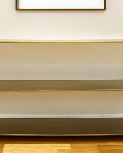 60" Brass Iron Console Table With Shelves