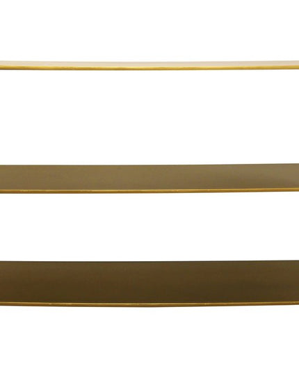 60" Brass Iron Console Table With Shelves