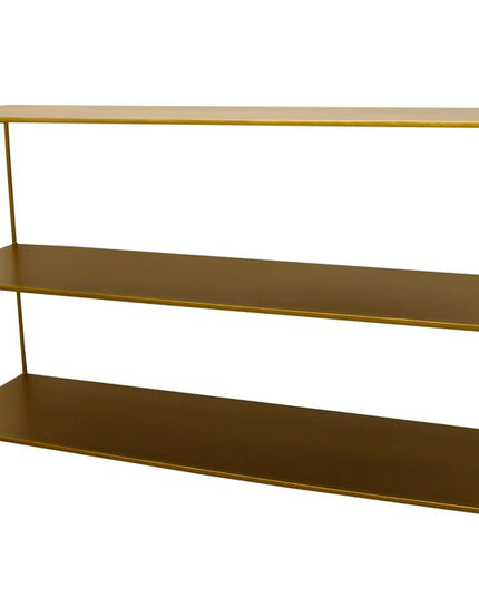 60" Brass Iron Console Table With Shelves