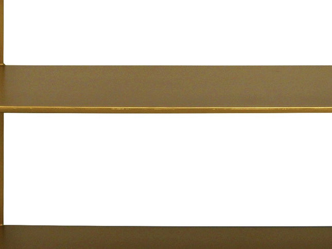 60" Brass Iron Console Table With Shelves