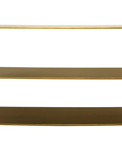 60" Brass Iron Console Table With Shelves