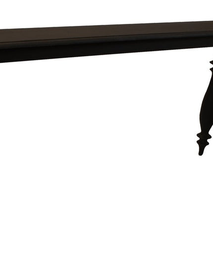 54" Black Solid Wood Distressed Console Table