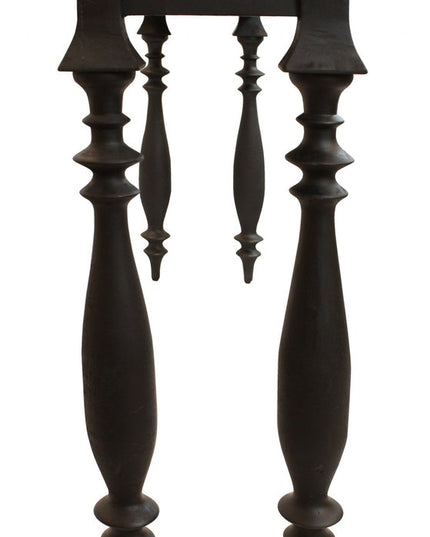 54" Black Solid Wood Distressed Console Table